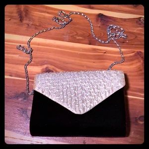 Black velvet clutch
